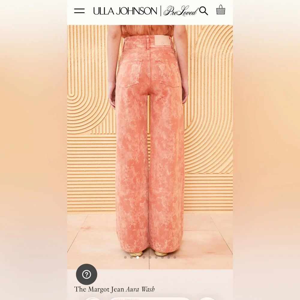 Ulla Johnson Wide Leg Margot Jean Tan/Orange Jeans - Picture 8 of 8